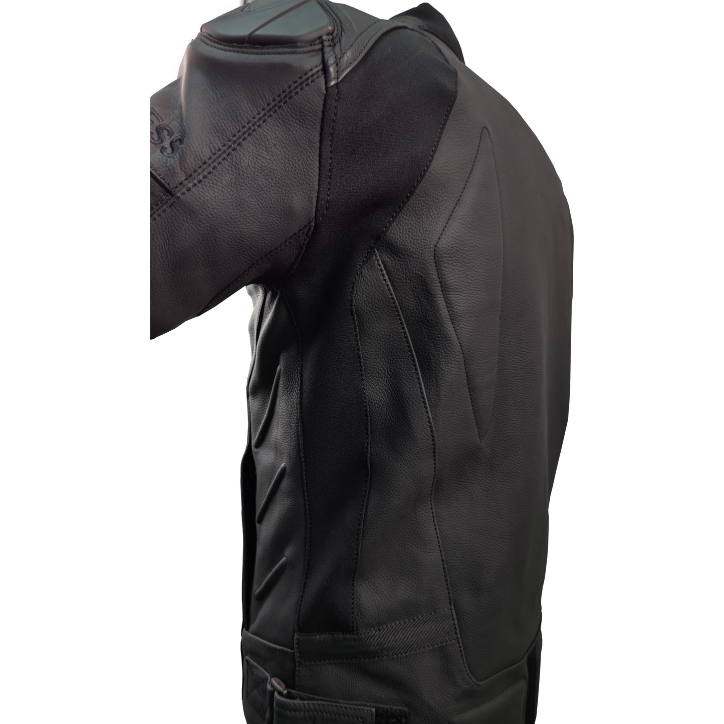 LJ-181312-AN BLACK ARLENNESS MESH LEATHER JACKET