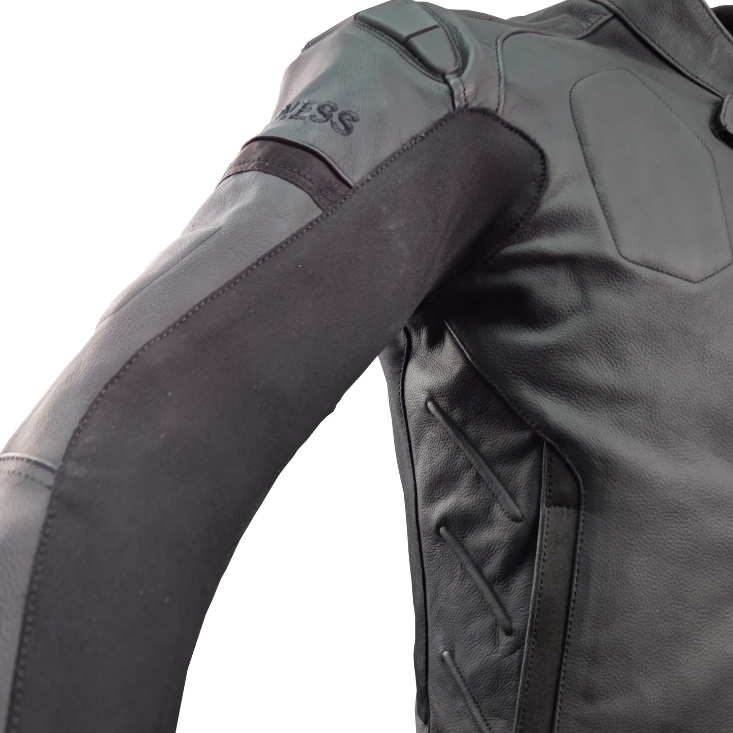 LJ-181312-AN BLACK ARLENNESS MESH LEATHER JACKET