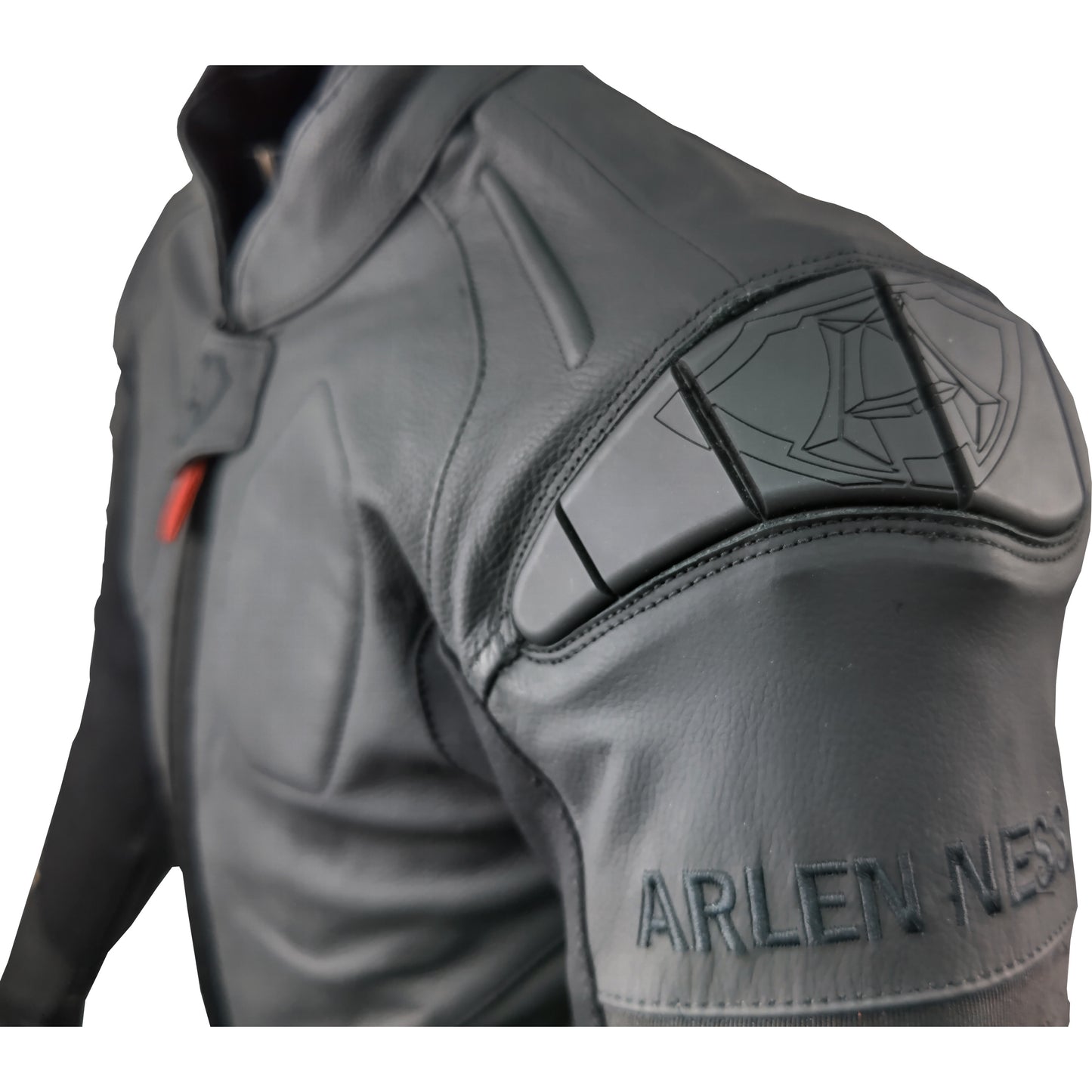 LJ-181312-AN BLACK ARLENNESS MESH LEATHER JACKET