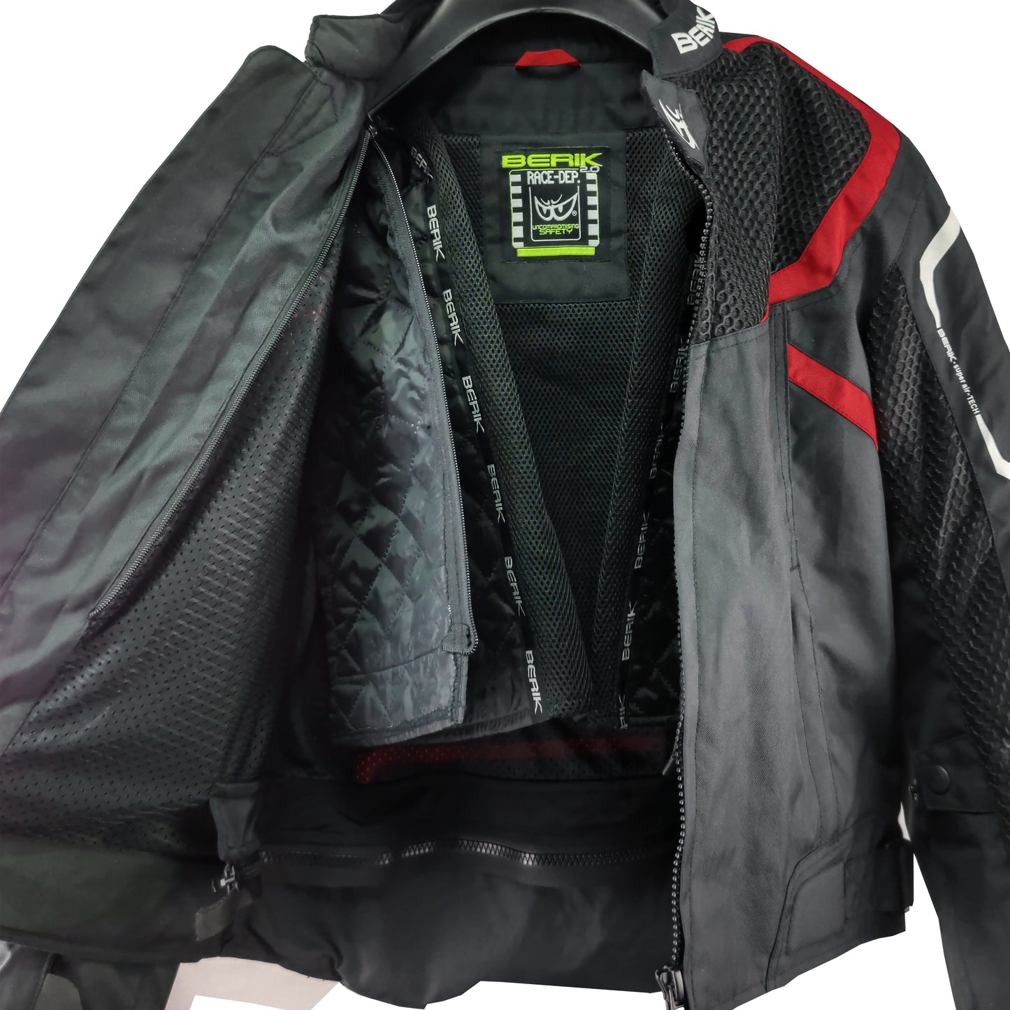 NJ-203305-BK BLACK/RED BERIK MESH NYLONJACKET