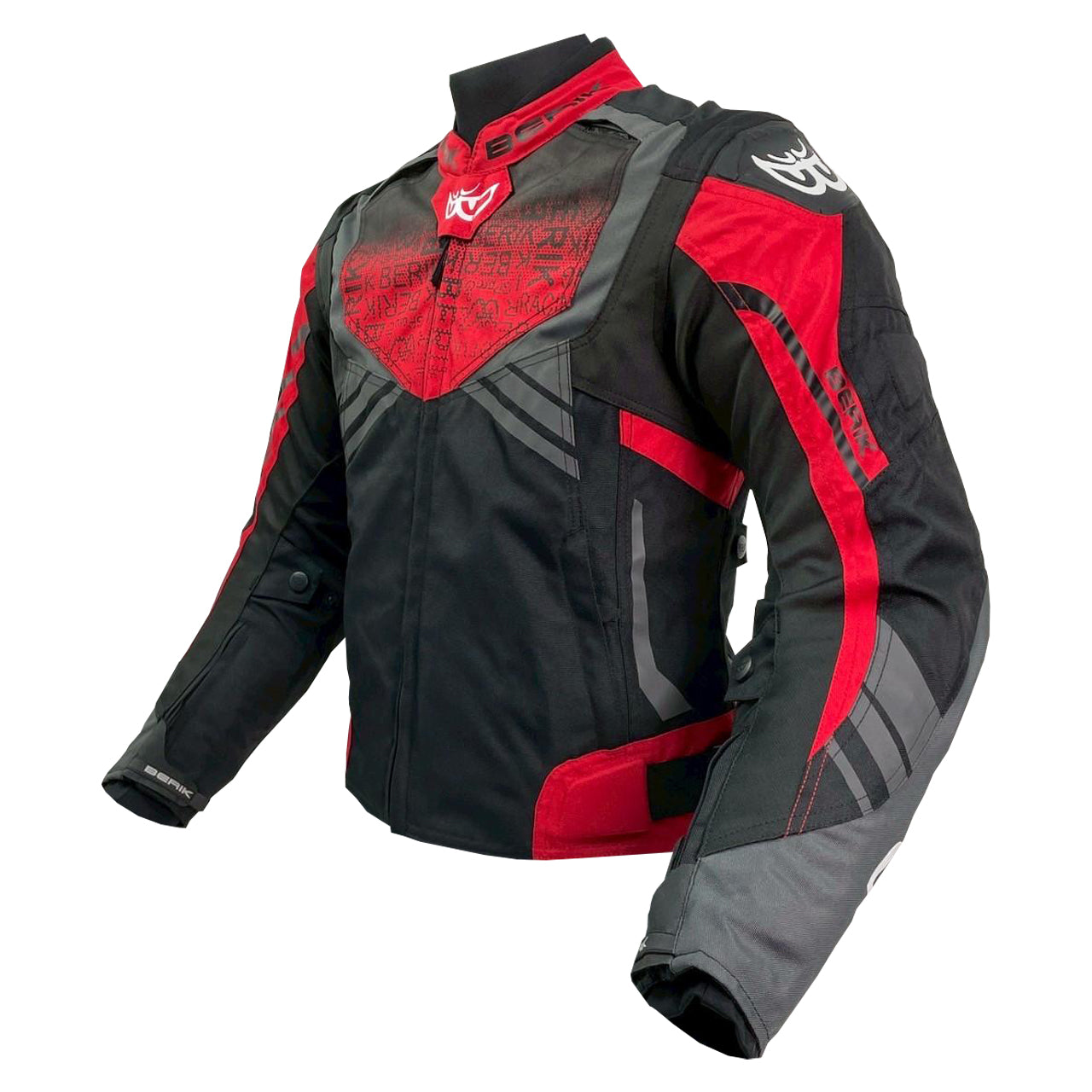 NJ-173302L-BK BLACK/RED/GUN BERIK WOMEN'S NYLONJACKET ALL SEASON