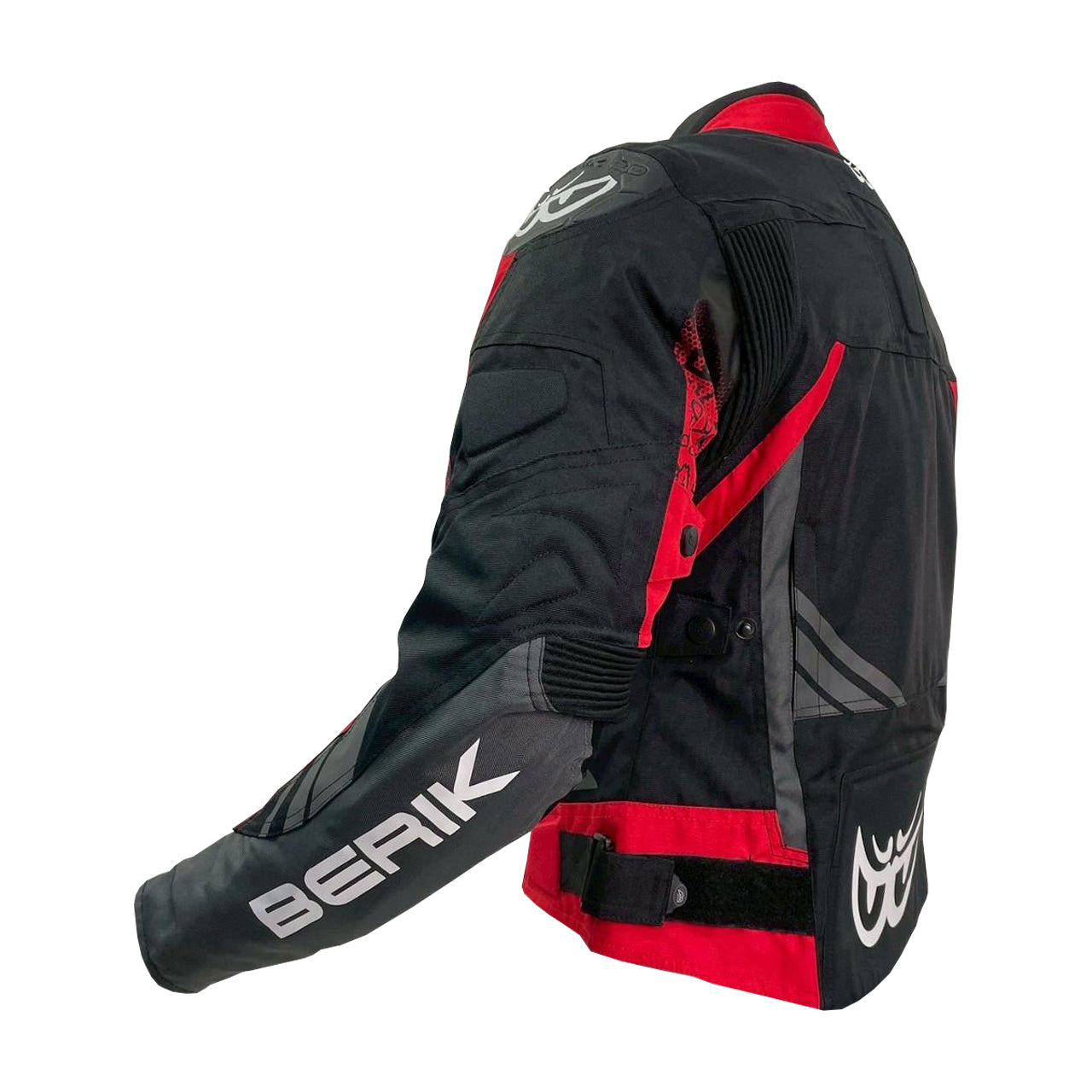 NJ-173302L-BK BLACK/RED/GUN BERIK WOMEN'S NYLONJACKET ALL SEASON