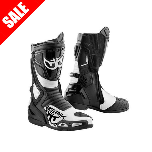 SALE BOT-1563-BK BLACK/WHITE BERIK RACINGBOOTS