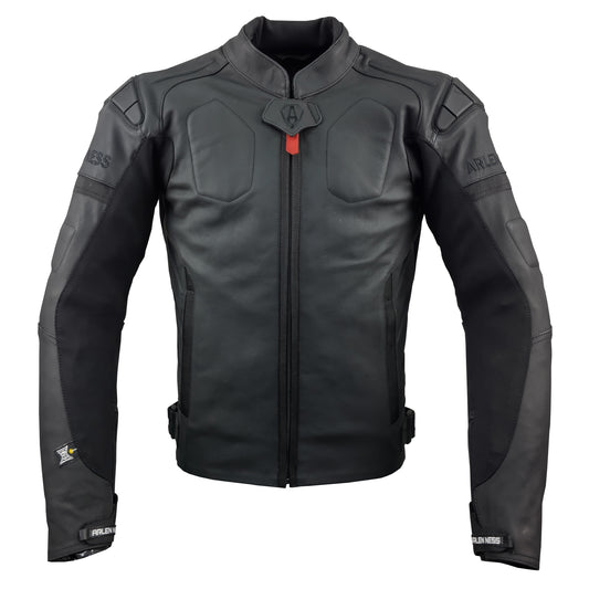 LJ-181312-AN BLACK ARLENNESS MESH LEATHER JACKET