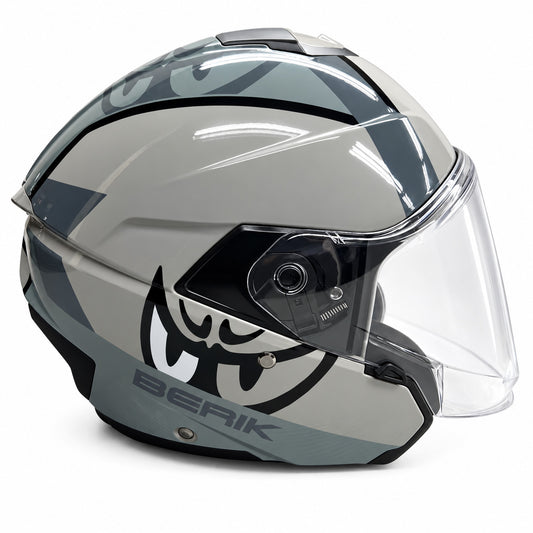 予約販売 HEL-279112-BK GREY ベリック ジェットヘルメット