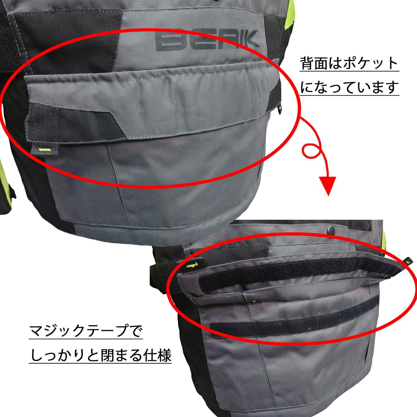 NJ-203328-BK BLACK/GREY/YELLOW BERIK ADVENTURE NYLONJACKET ALL SEASON