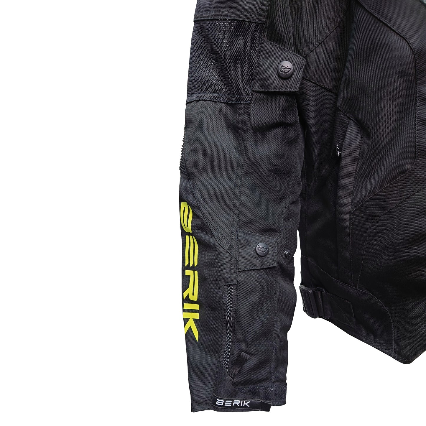 NJ-233317GR-BK BLACK/GREY/YELLOW BERIK MESH JACKET
