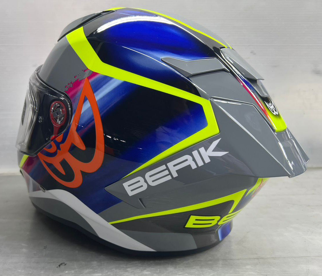 予約販売 HEL-279101-BK BLUE/YELLOW ベリック オンロードヘルメット フルフェイス