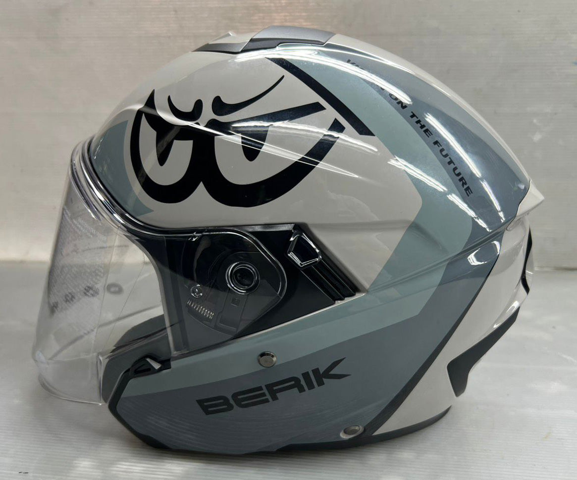 予約販売 HEL-279112-BK GREY ベリック ジェットヘルメット