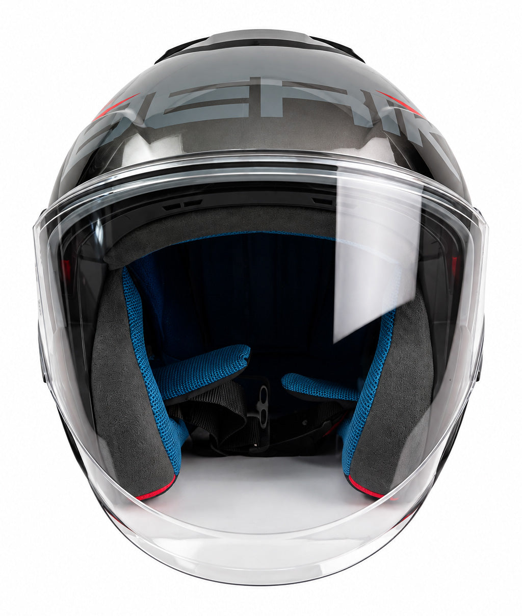 予約販売 HEL-279112-BK GREY/RED ベリック ジェットヘルメット