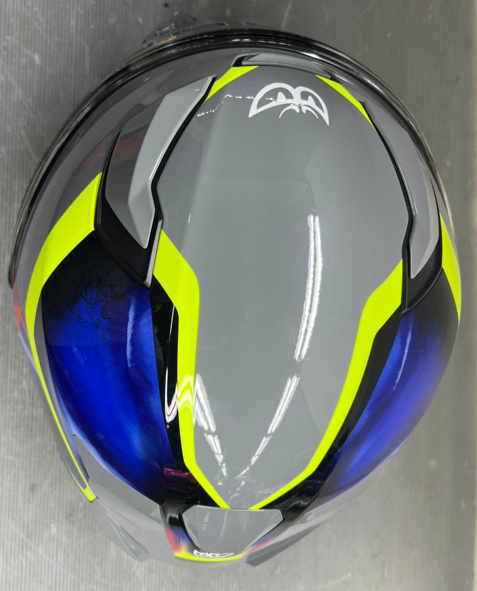 予約販売 HEL-279101-BK BLUE/YELLOW ベリック オンロードヘルメット フルフェイス