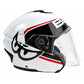 予約販売 HEL-279112-BK WHITE/RED ベリック ジェットヘルメット