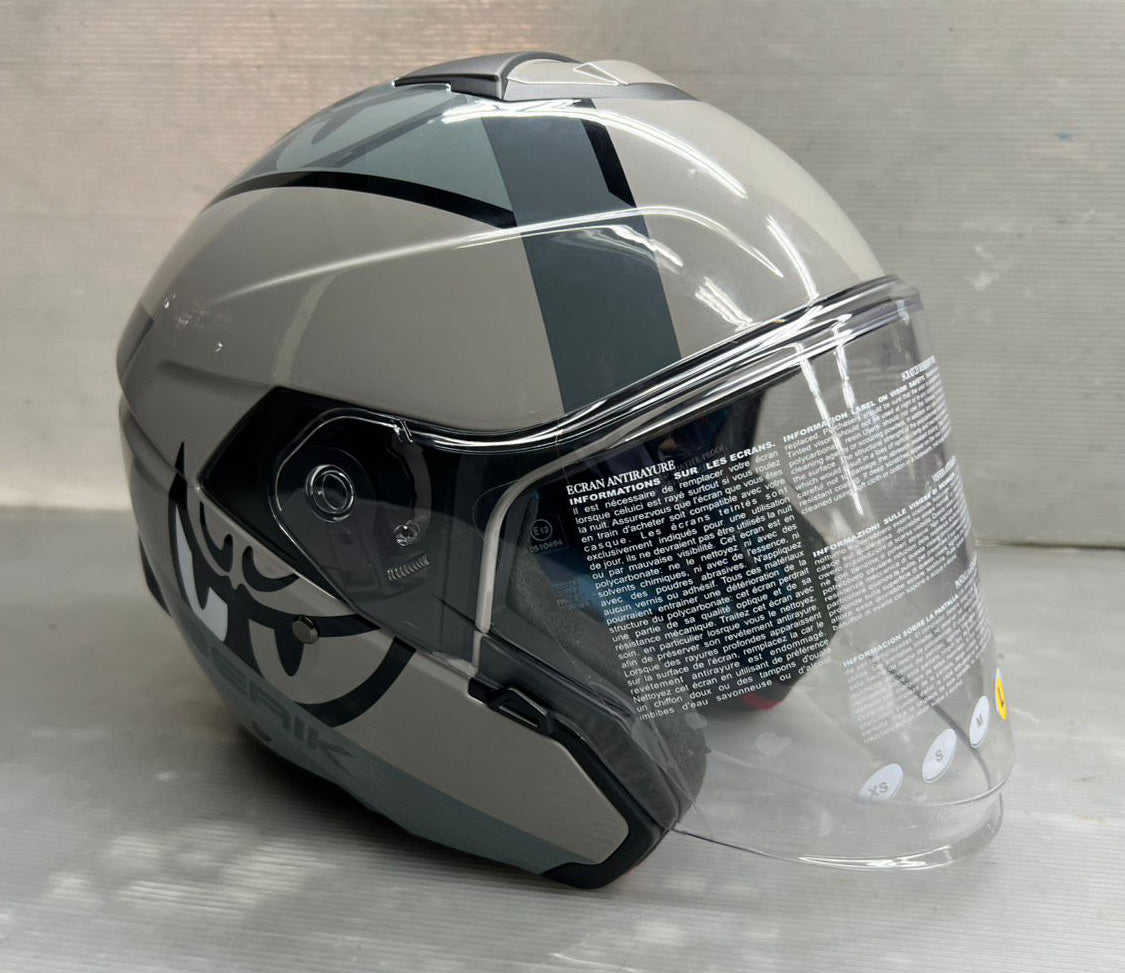 予約販売 HEL-279112-BK GREY ベリック ジェットヘルメット
