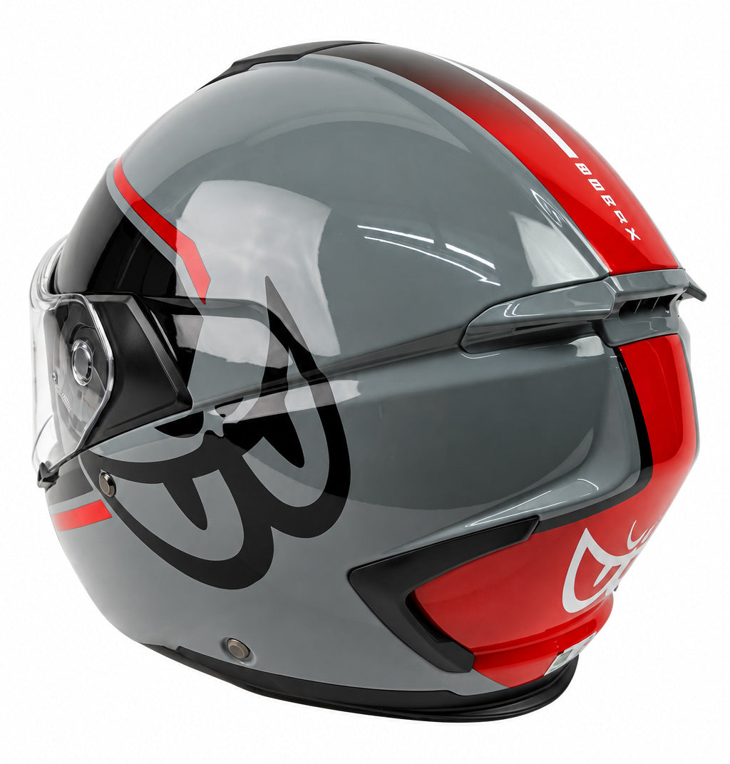 予約販売 HEL-279112-BK GREY/RED ベリック ジェットヘルメット