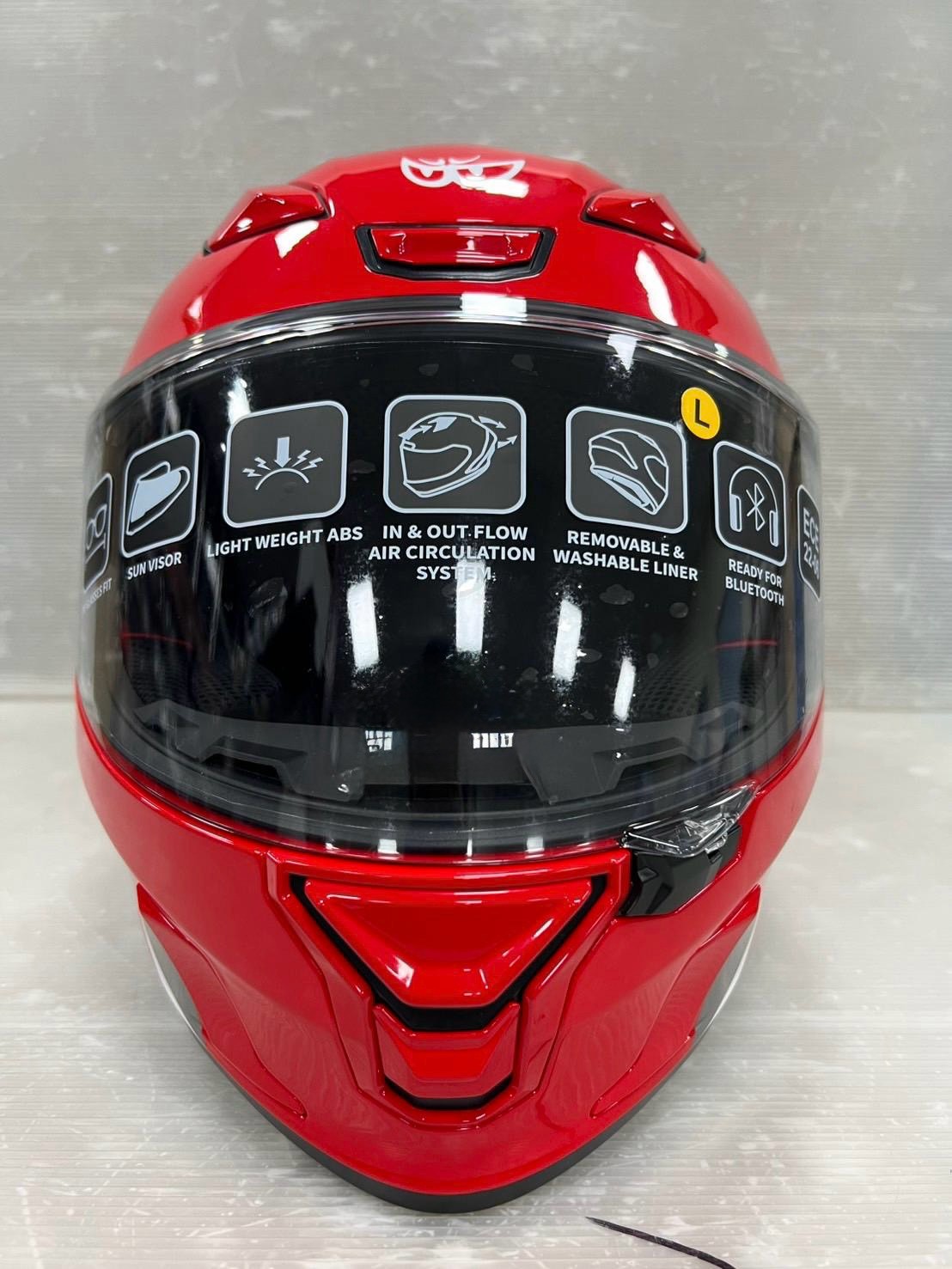 予約販売 HEL-279101-BK RED ベリック オンロードヘルメット フルフェイス