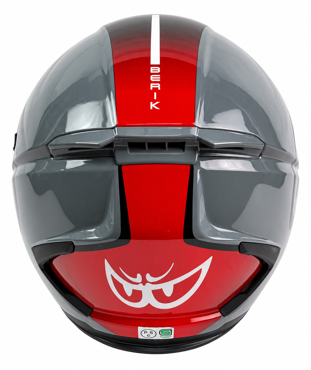 予約販売 HEL-279112-BK GREY/RED ベリック ジェットヘルメット