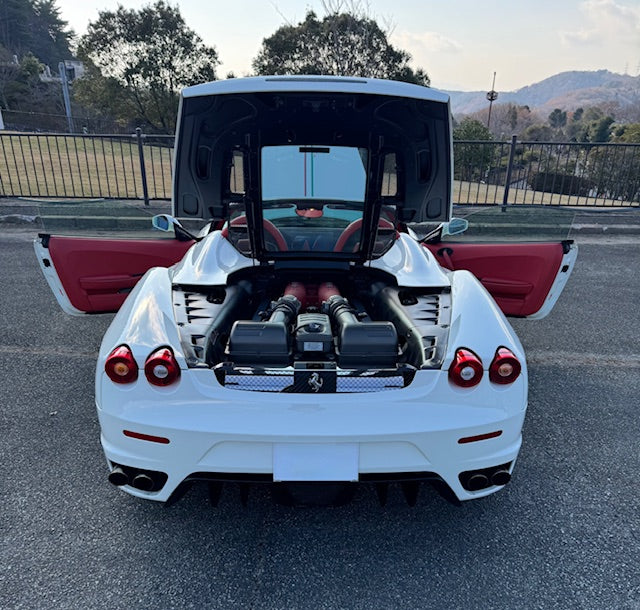 フェラーリF430スパイダー　ビアンコロッソ　カーボンブレーキ　クライスジークマフラー